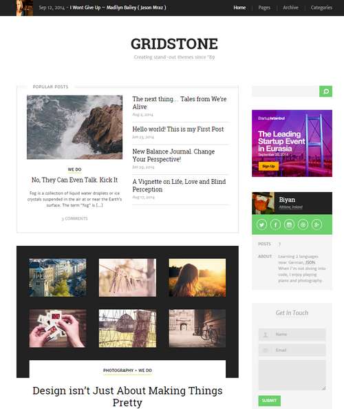 Gridstone - Тема для блогов WordPress