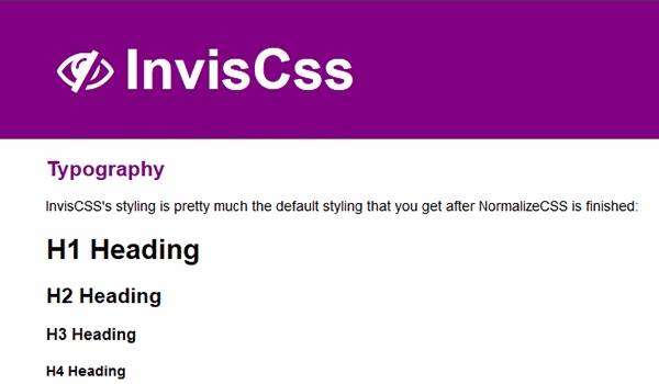 InvisCss - Альтернативный фреймворк CSS