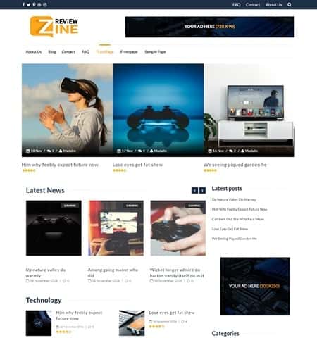 ReviewZine - современная и бесплатная тема WordPress