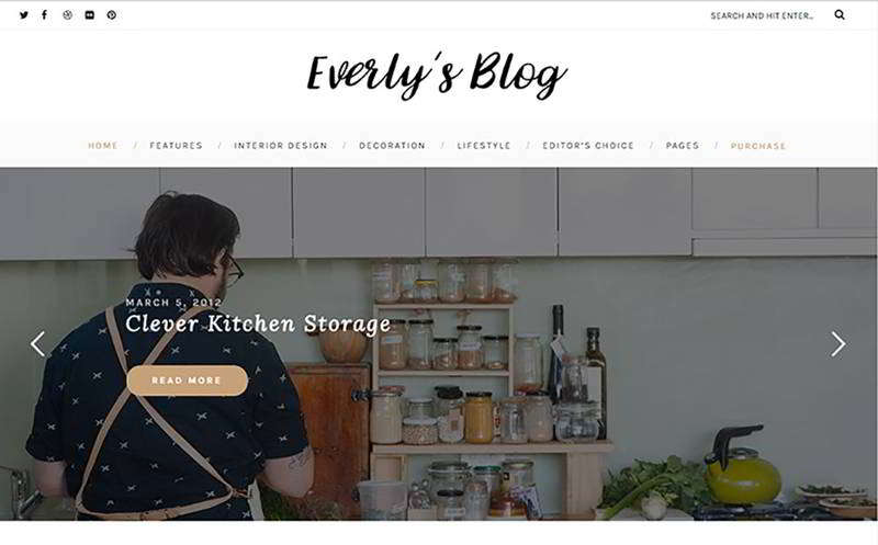 Everly - тема WordPress хипстерского блога