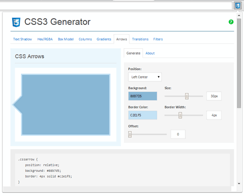CSS Arrows - CSS3 Generator