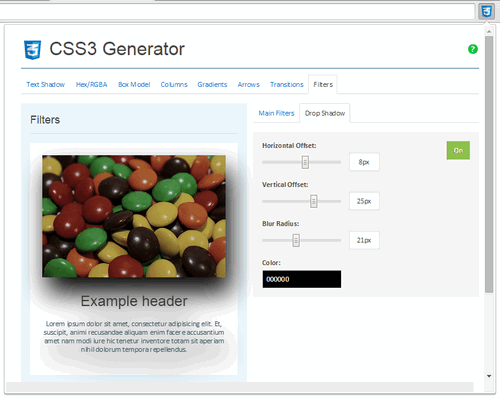 Filters - CSS3 Generator
