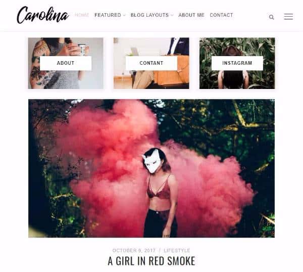 Carolina - Простая тема блога WordPress