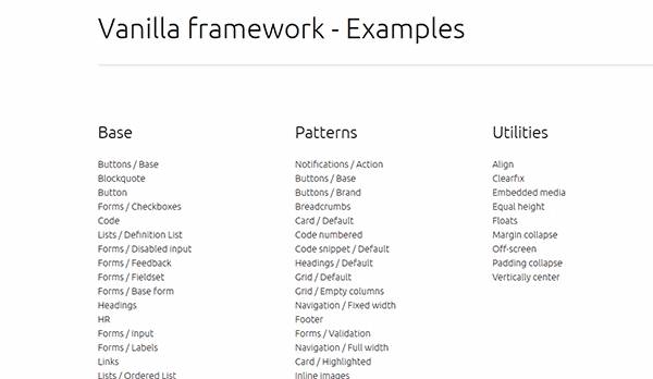 Vanilla Framework