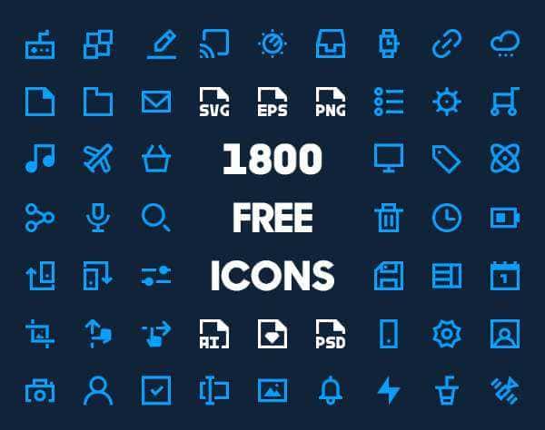 1800 бесплатных минималистичных иконок