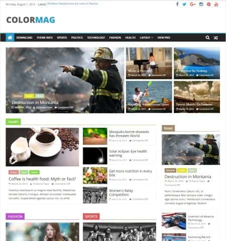 ColorMag - бесплатная и современная тема WordPress