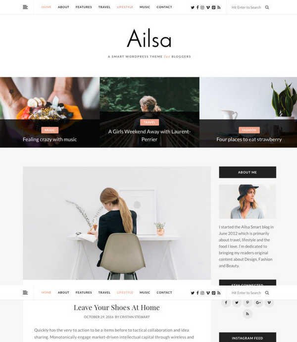 Ailsa - быстрая темы WordPress для блога