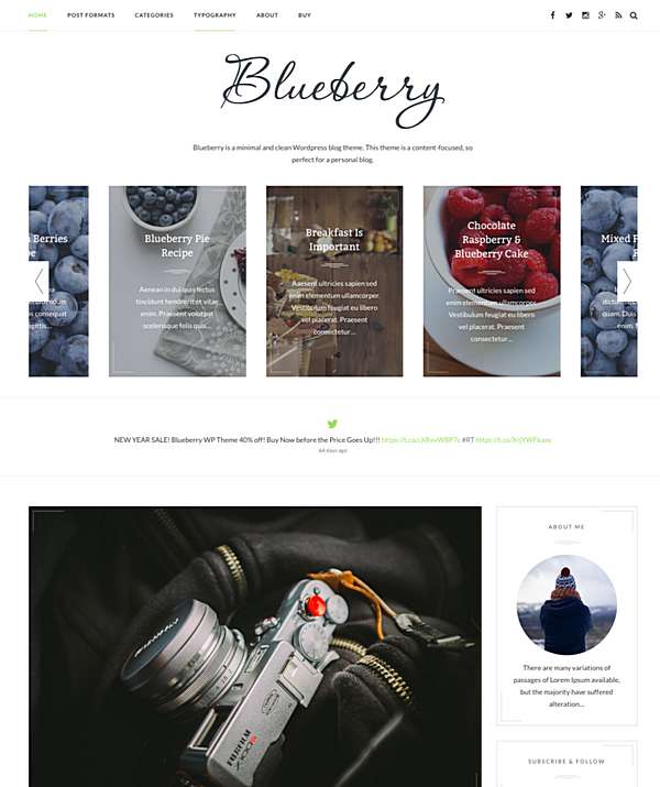 Blueberry - быстрая блог-тема WordPress