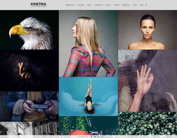 Kinetika - Полноэкранная тема WordPress для фотографов