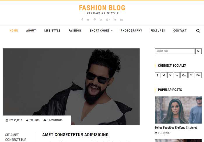 Fashion Blog - бесплатный шаблон html5