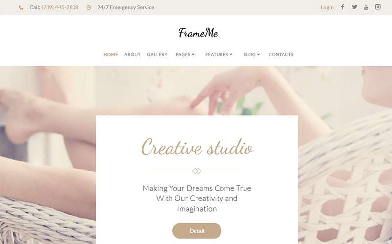 FrameMe - WordPress тема сайта фотостудии