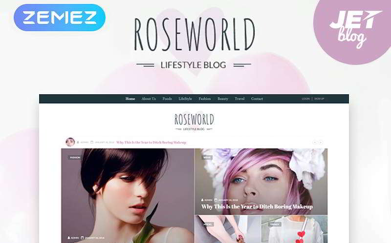 Roseworld - WordPress тема для блога