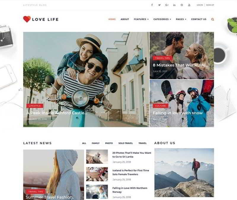 Love Life - Адаптивная тема WordPress